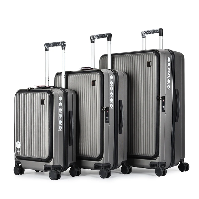 Luggage trolley bag front open fresh and simple 20/24/28 inch luxury travel luggage set luggage travel bags suitcase