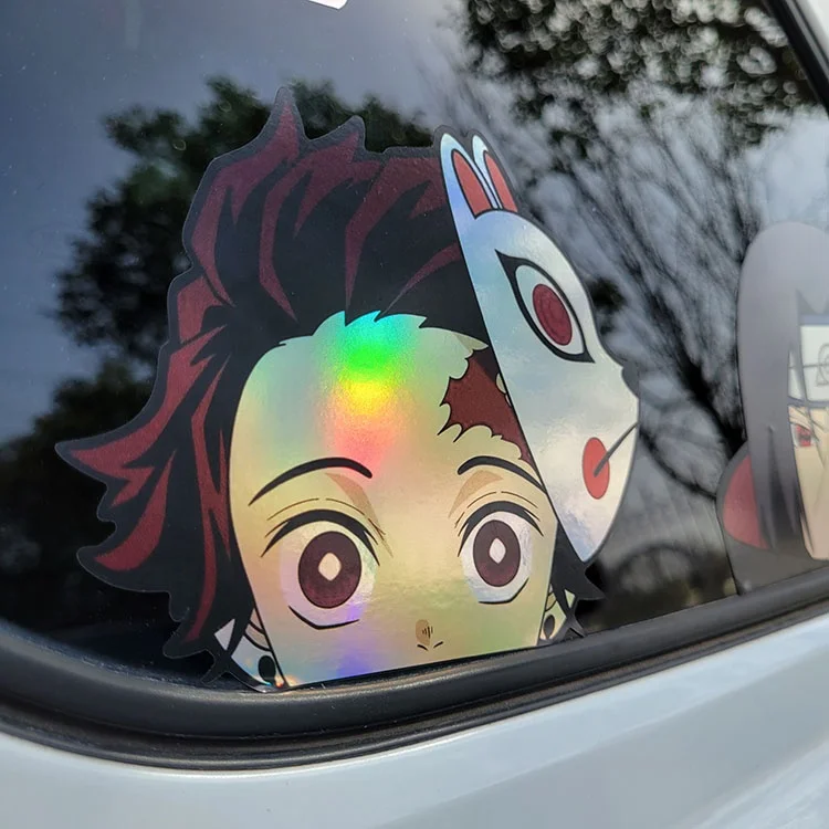 500 design wholesale car window decals stickers vinyl sexy cute anime girl peeker car stickers custom waterproof holographic