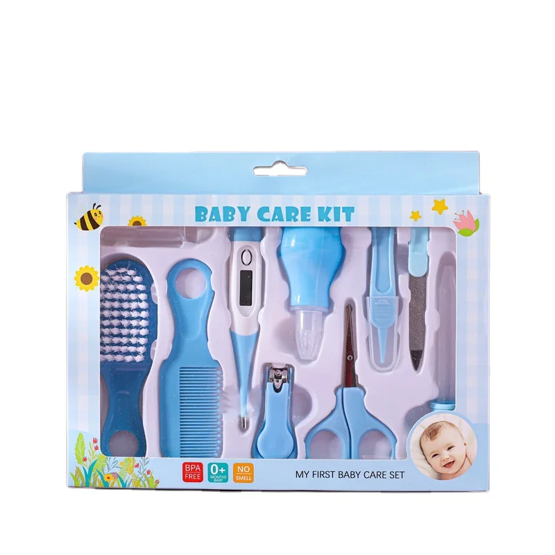 10pcs Newborn Grooming Brush Infant Finger Tooth brush Thermometer Baby care kit Nose Cleaner Baby Care