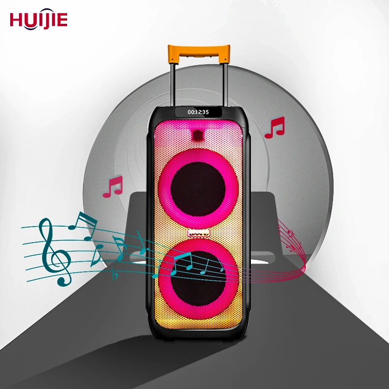 HUIJIE Customized pa system Outdoor speaker 10inch waterproof sound blue tooth partyBox dj portable TWS karaoke Party Speaker