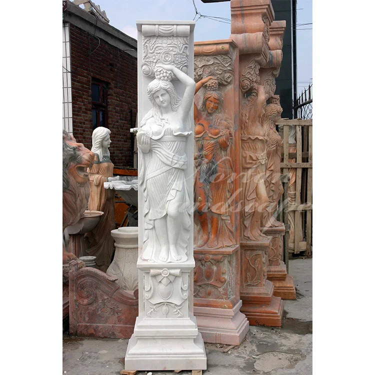Factory Wholesale Modern Garden Decorative Cast Stone Marble Pillar Granite Prices