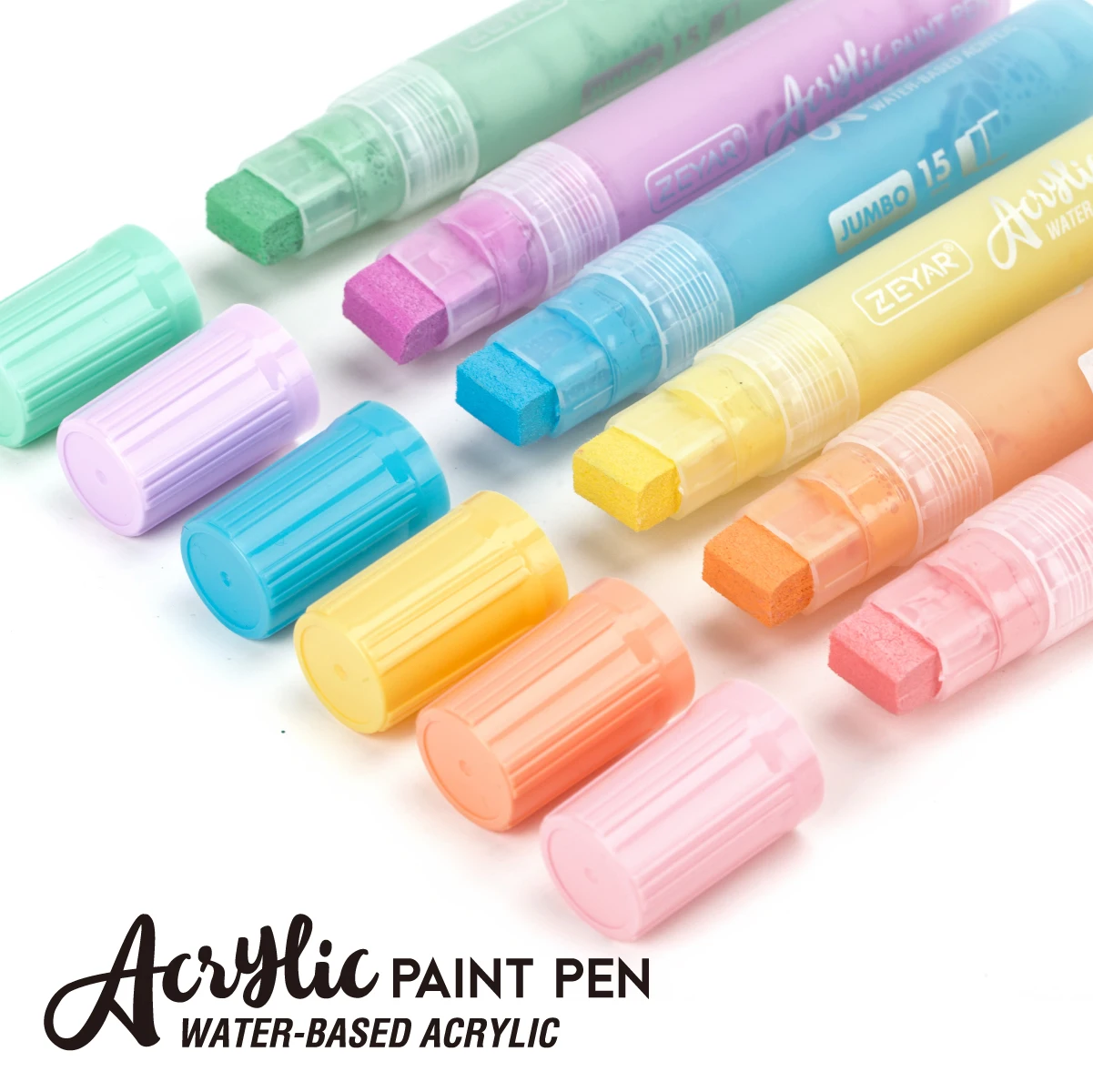 Customized ZEYAR Acrylic Paint Pens permanent marker Jumbo size Water Based Acrylic 15mm Felt Tip Waterproof and Permanent Ink