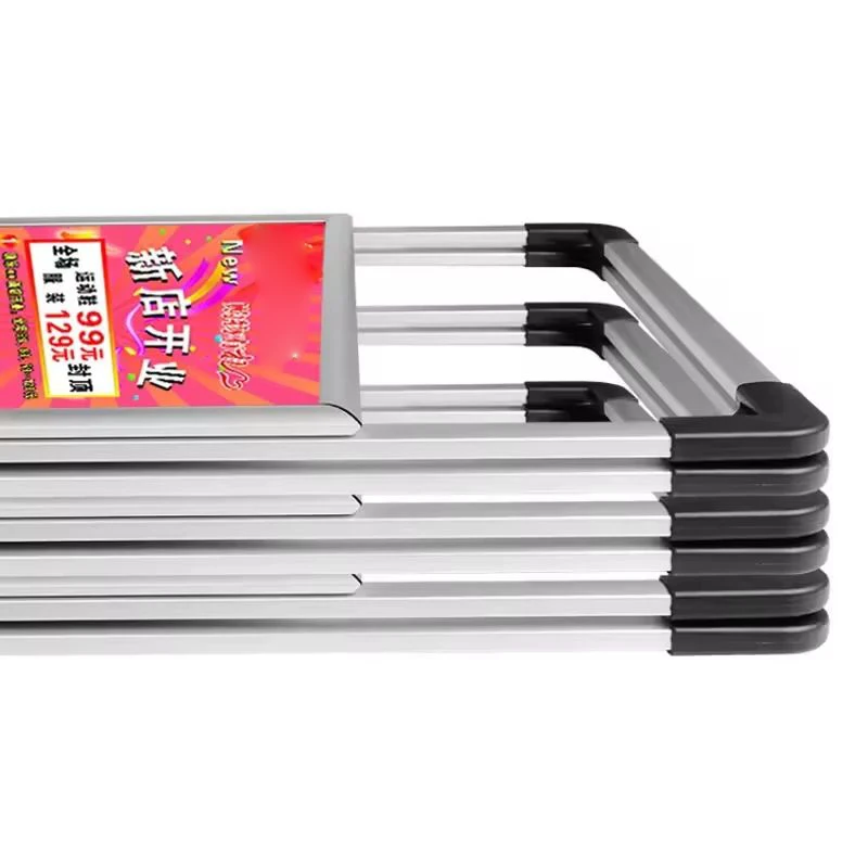 Factory direct aluminum folding frame acrylic store open display board exhibition PVC poster display stand