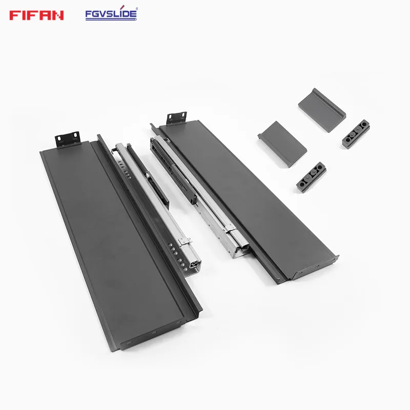 Slim Tandem Box  Runner  Kitchen Soft Hidden Closing Roller Drawer Slides For Furniture Accessories