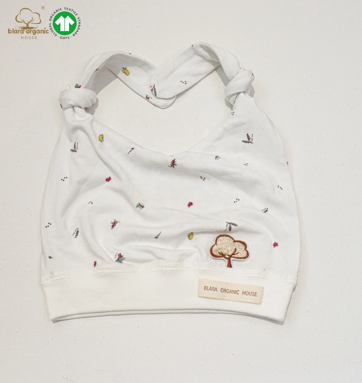 Adorable Plain Baby Girl 100% Organic Knitted Beaine Unisex New Baby Double Knots Beaine Hats