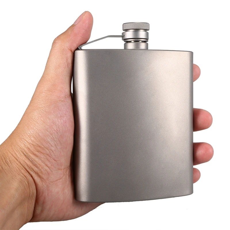 High Quality Luxurious Ultralight  200ML Pure Liquor Titanium Flask  For Outdoor
