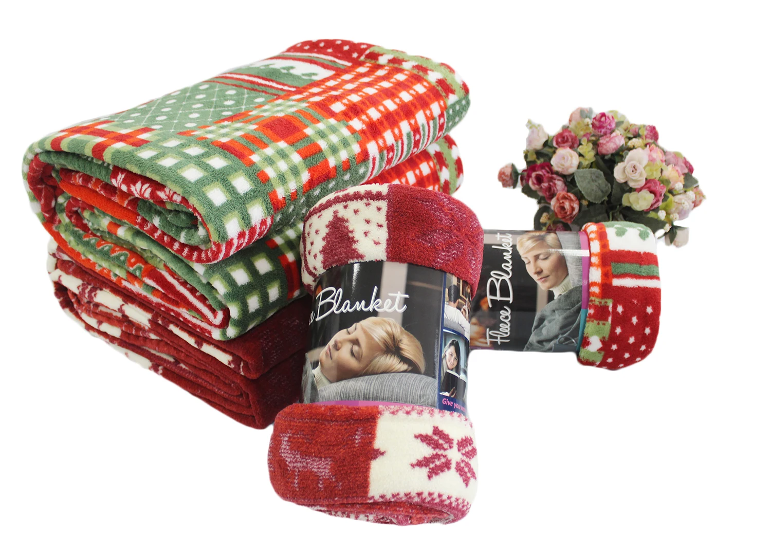 Christmas polar fleece blanket for gift