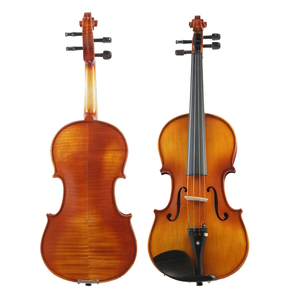 High Quality Professional Factory Solid Flame Violin 4/4 3/4 1/2 1/4 1/8 1/10 1/16 ( VHF302E)