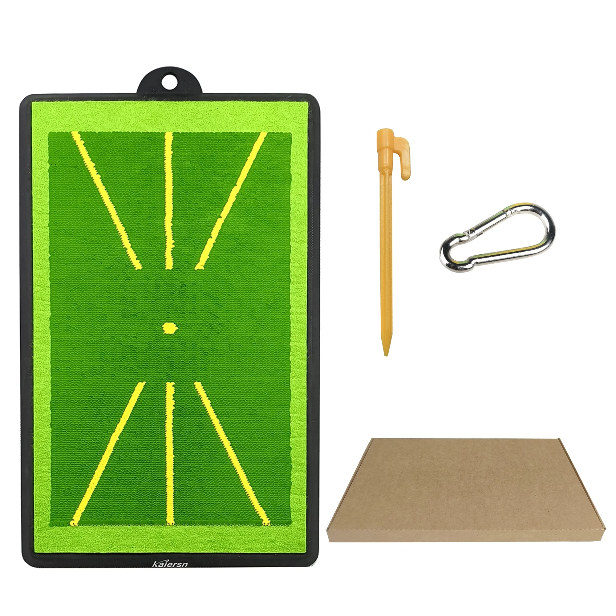 New Upgraded Kaiersn Golf Swing Training Mat Replaceable Durable Sequins Mat with Anti-slip Rubber Pad Mini Swing Path Mat Set