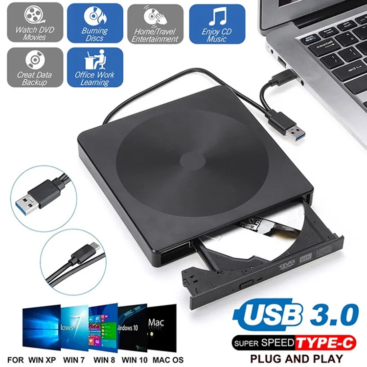 Зарядное устройство внешний USB DVD-Rw DVD / CD перезаписываемый driveusb 3 0 Портативный слот DVD-RW CD-RW записывающийся-внешний