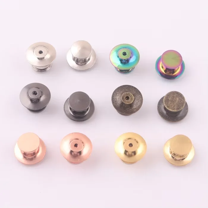 Gold Color Brass Locking Clutch Flat Head Lapel Pin Back Custom Button Pins