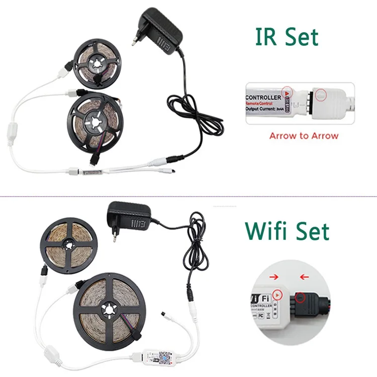 Hot Sale LED Kit Music Sync color changing Voice Control Google Home Alexa Tuya 5M 10M Smart WIFI 5050 RGB LED Strip Lights