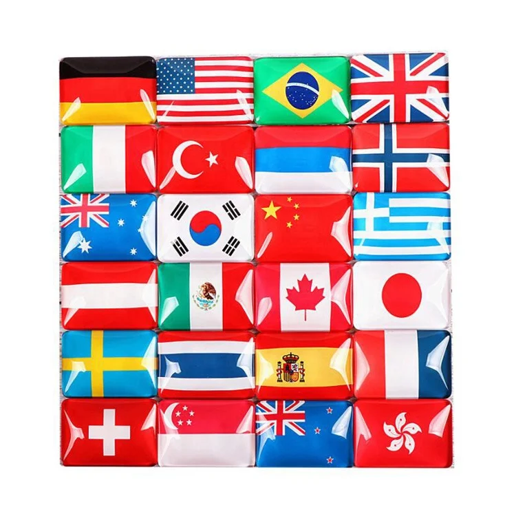 Gift Set 2022 Personalized Custom Country Flag Charms Glass Souvenir Fridge Magnet