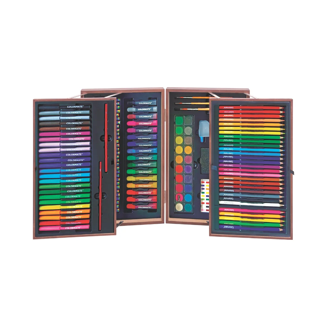 149pcs Wood Case Art Set Includes Pen Color Pencil for Drawing back to school gift for kid student fine art