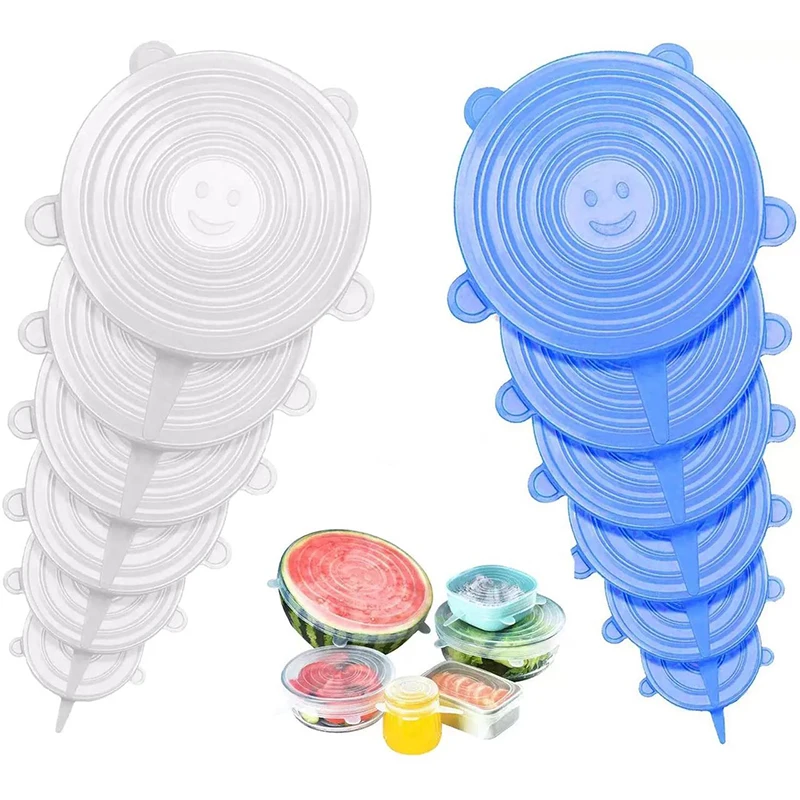 Wholesale Reusable 6 Pcs Adaptable Elastic Lid Food Grade Silicone Stretch Food Cover