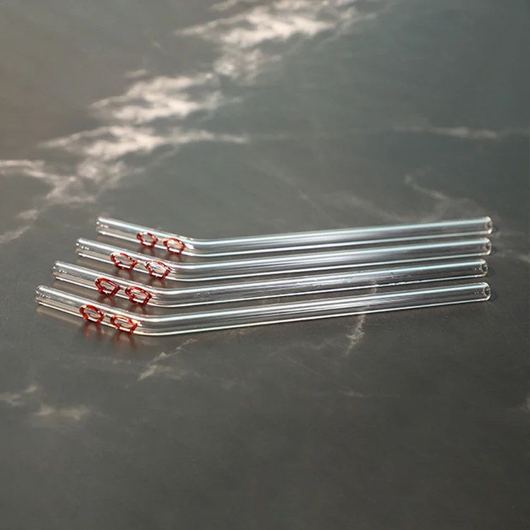 Custom Eco-Friendly Heat Resistant Bar Accessories Reusable Borosilicate Drinking glass straw with love design