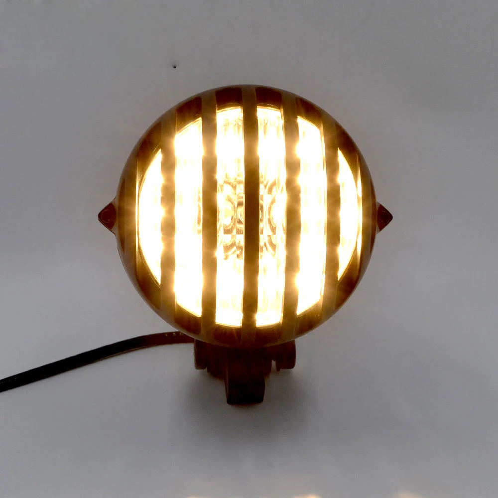Motorcycle Refit Classic Retro Headlight Motorbike Grill Headlights Vintage Front Light Lamp For Chopper Bobber Cafe Racer