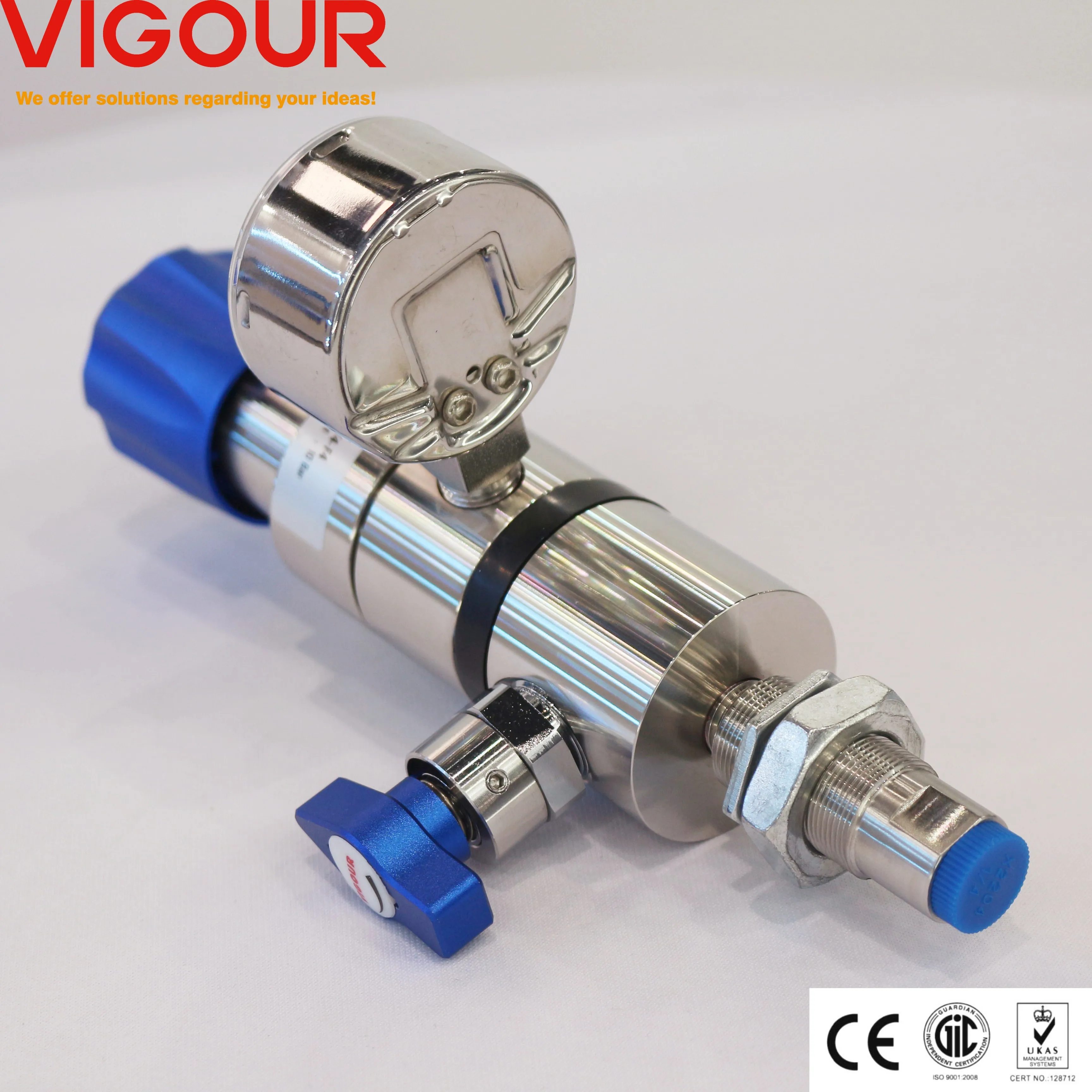 Panel-Mounting Gas Stick Assemblies with Tapping Points for Pressure Reducing Valves