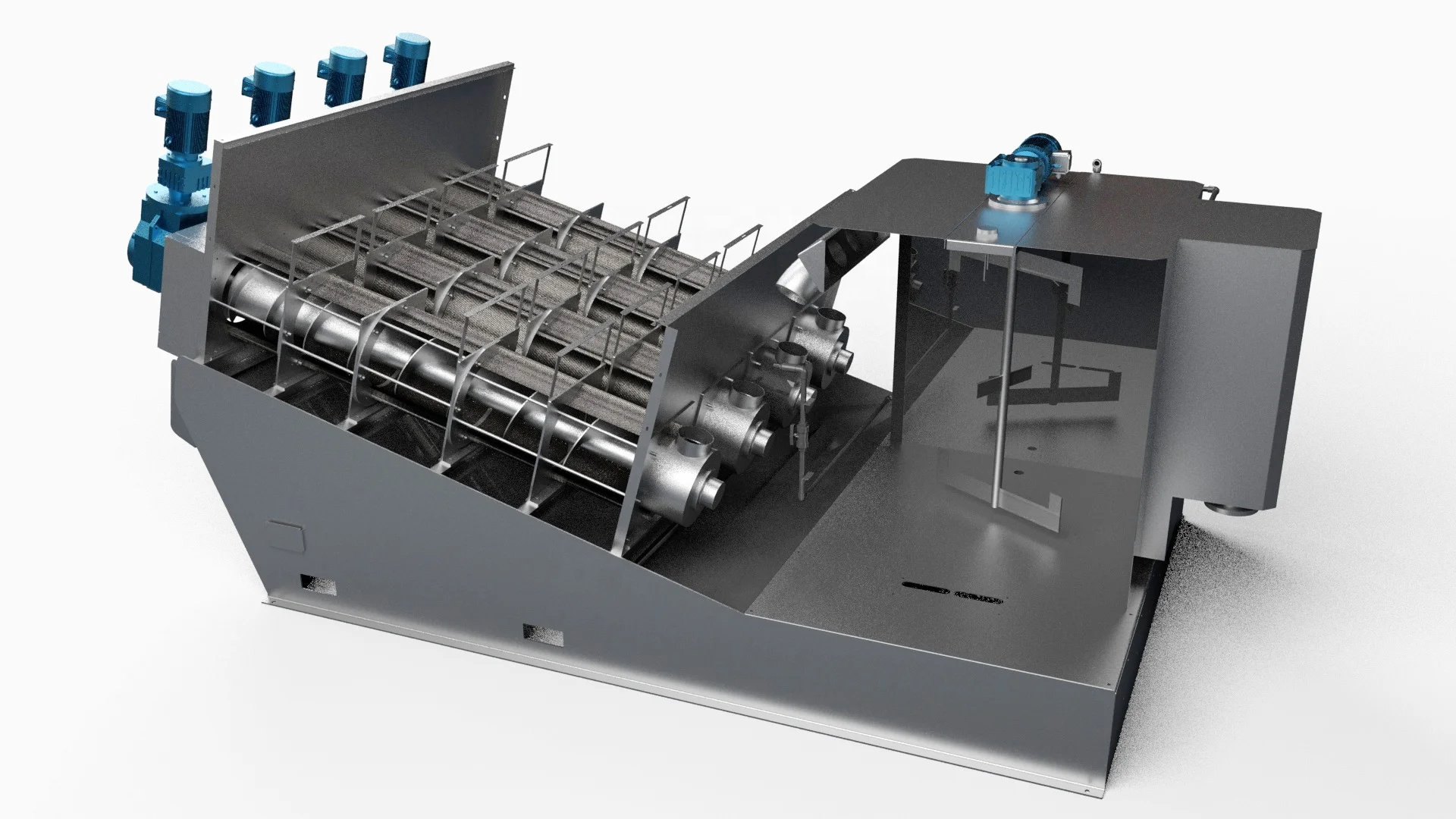 horizontal screw press sludge treatment machine screw type stacked sludge dewatering machine