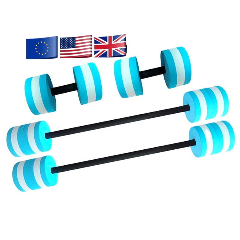 2024 China Manufacturer hot sale Europe Round Shape bule Water Aerobics Program Colorful EVA foam Water Dumbbell