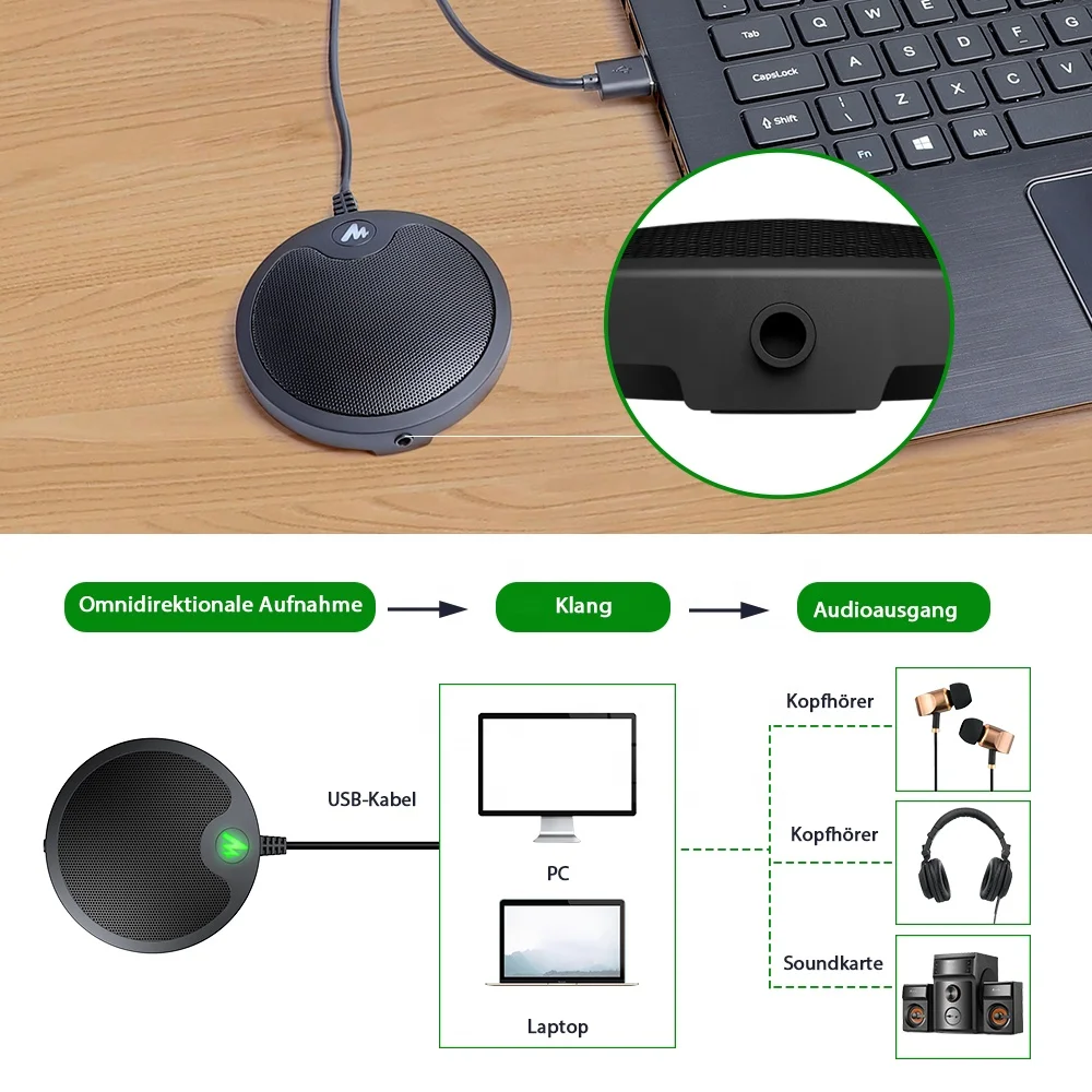 
Professional usb boundary low noise mic recording for skype conference 