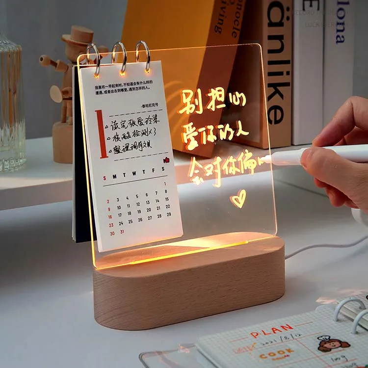 Promotion custom LED night light with calendar and message board
