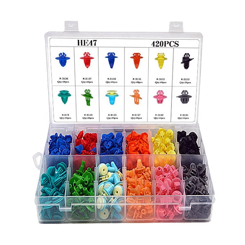 420pcs box fastener set clip, used for Toyota rivet fastener nylon door plate clip