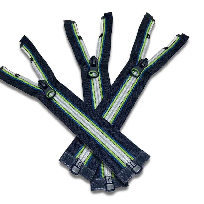 Wholesale Clothes Zipper Transparent Teeth With Splicing Double Color Nylon Zipper For Jacket