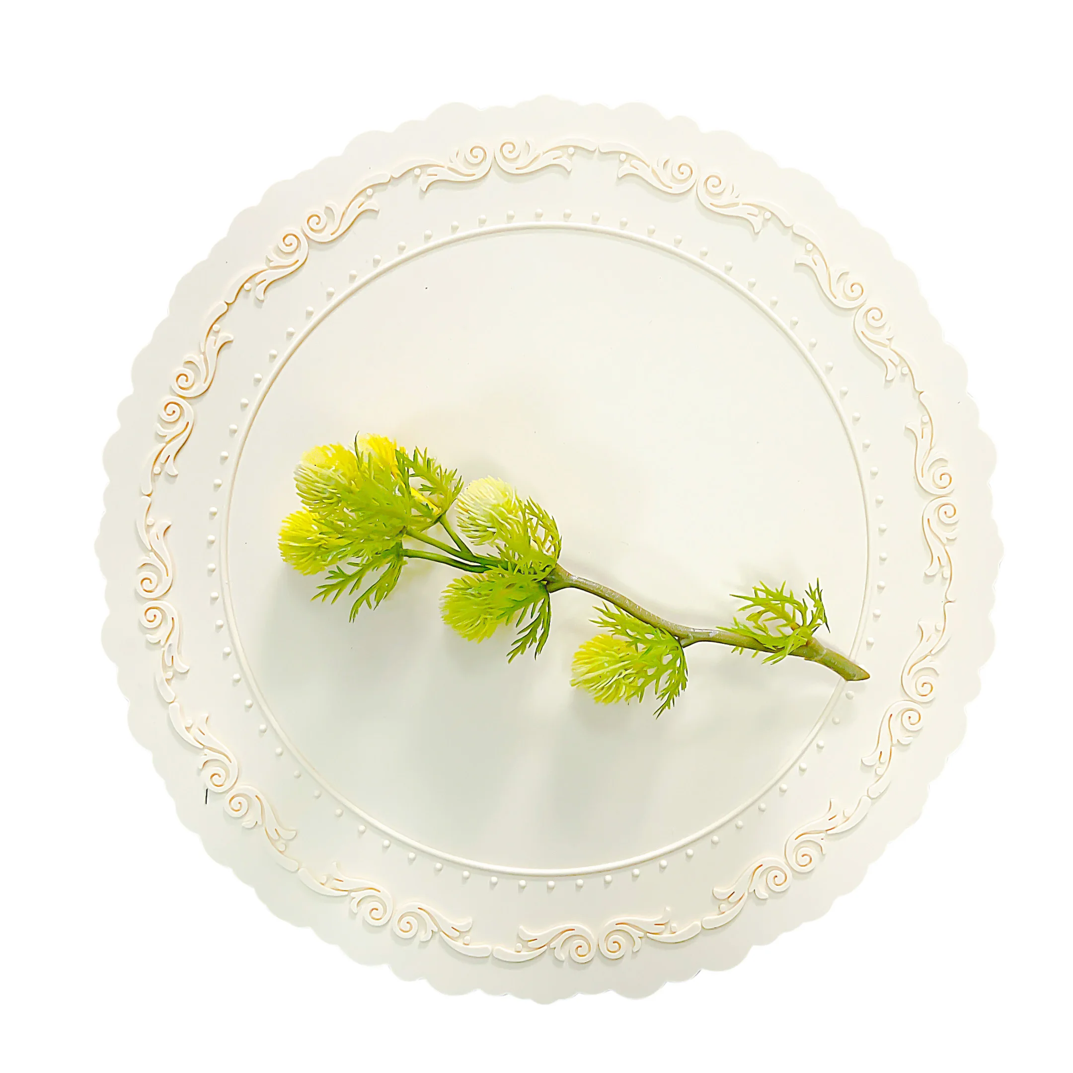 European embossed silicone dining mat anti slip customized rectangular heat resistant table mat printed soft silicone meal mat