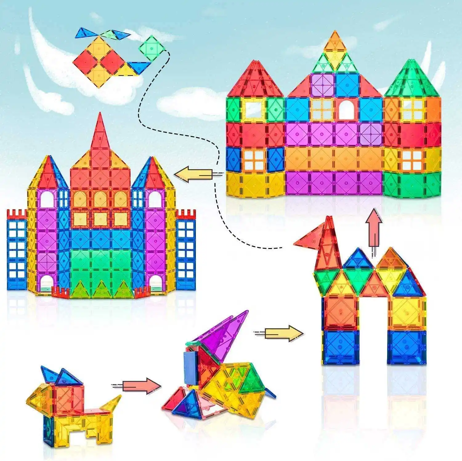 Magnetic 3D Building Blocks Tiles ABS Magnetic 3D Building Blocks Construction Toys High quality big magnetic constructor toy