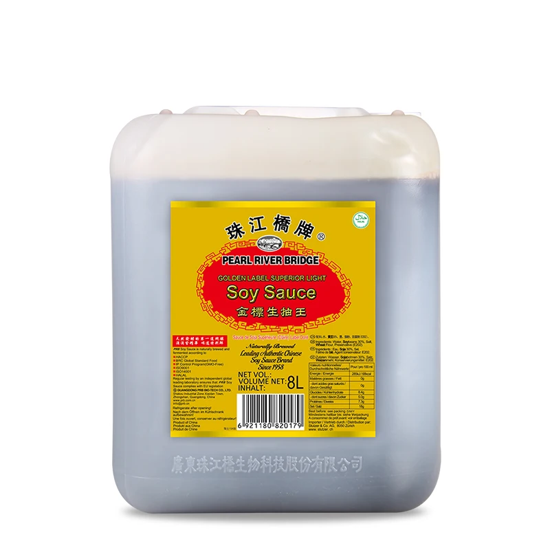 PRB Золотая этикетка превосходный Легкий соевый соус 8 л естественный BrewedPlastic бак жемчуг река мост бренд Заводская цена высокое качество