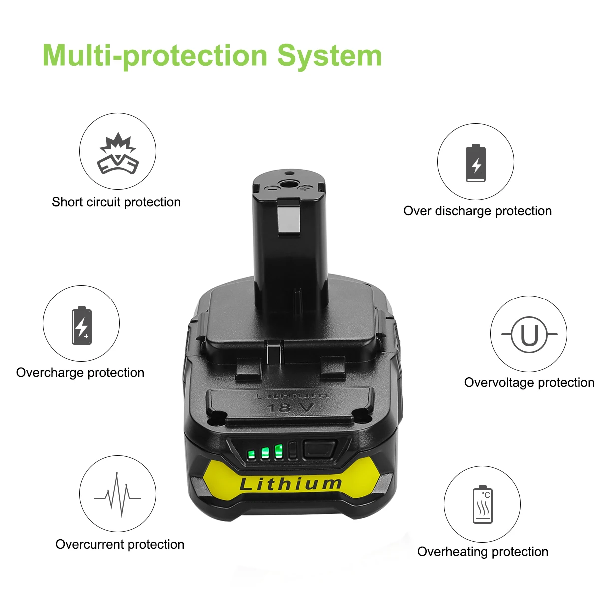  Сменный аккумулятор высокой мощности ryobi 18 в P102 P103 P105 P107 P108 P109 электроинструмент литий-ионные батареи для