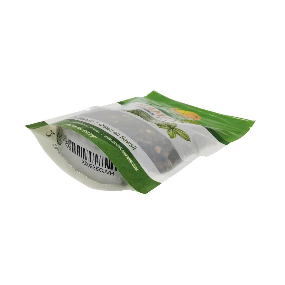 
Barrier Cellophane Biodegradable Standing Package Tea Leaves Flexible Printed Pouch 