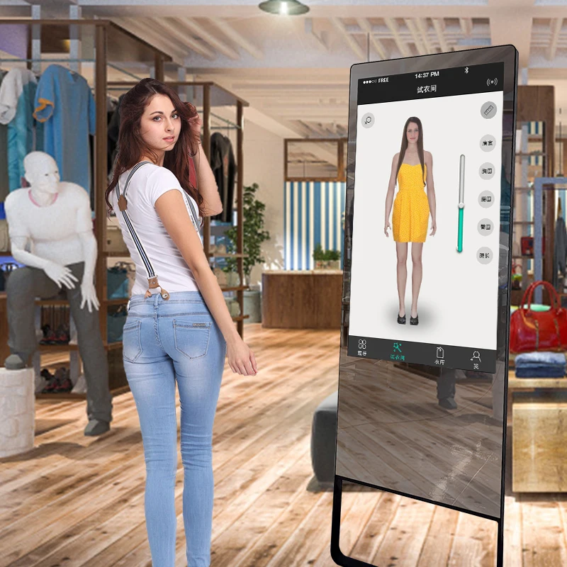 Hot Sale Mirror Touch Screen Built-In Camera 43 Inch With Android System AD Displayer Indoor Bathroom Smart Mirror Touch Screen