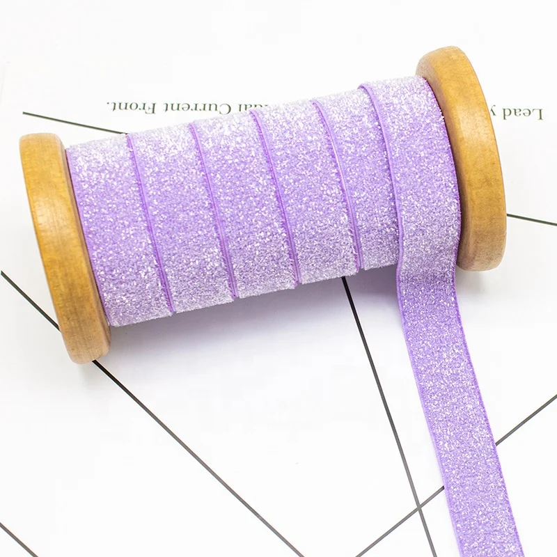 High quality Neon Color Stretch Decorative Glitter Elastic 10mm/15mm