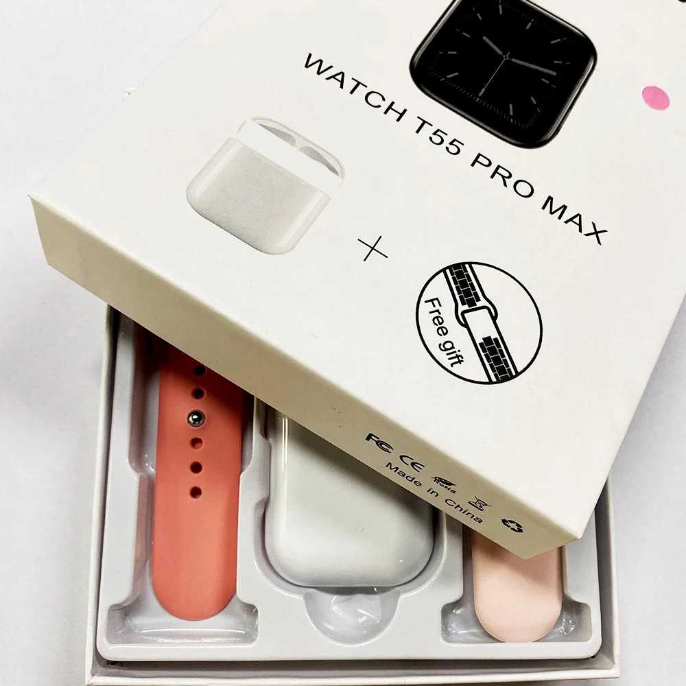 2023 T55 pro max 2 in 1 wireless smart watch with earbuds headset smart watch with earbuds earphone