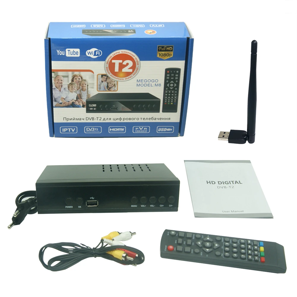 M8 Digital Terrestrial Decoder DVB T2 TV Tuner H.264 WIFI Digital TV Set Top Box DVB T2 Indonesia Chile Russia Europe Italy