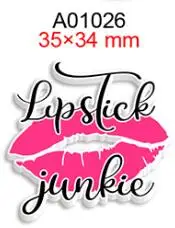 Acrylic Fashion Lipstick Cartoon Printed Planar Resin Flatback 50pcs/lot for Charms DIY Bow Craft Supplies Phone Decorations