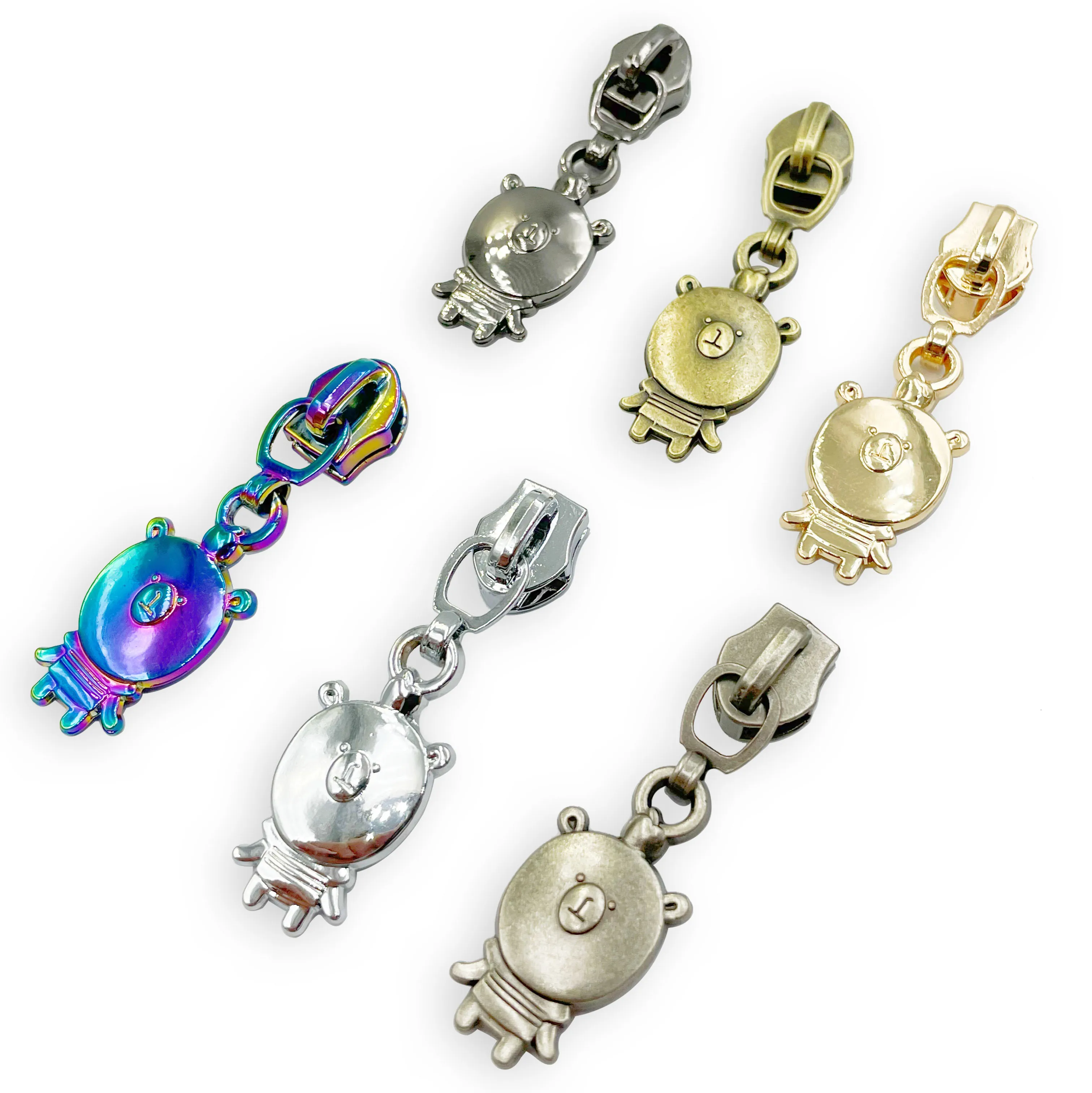 wholesales various kinds cute animal design zipper pulls,rainbow puller for bags
