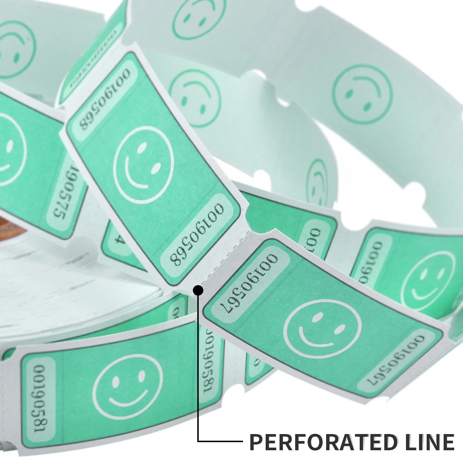 L LIKED Smile Raffle Tickets Roll,Each Tickets 1'x2', for Events, Entry, Class Reward 1000 Tickets/Single Rolls -Green