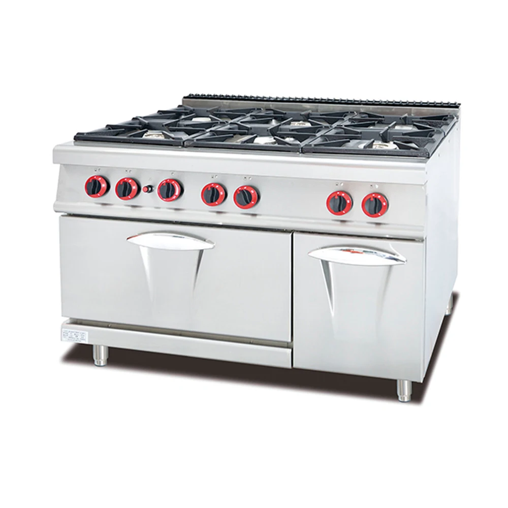 High Efficiency Commercial Kitchen Professional Manufacturer 6 Burners Flat Top Gas Stove