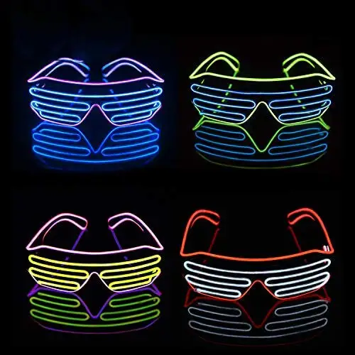 Party Supplies Glowing Glasses Neon Rave Glasses El Wire Flashing LED glasses Light Up DJ Costumes for Party Halloween