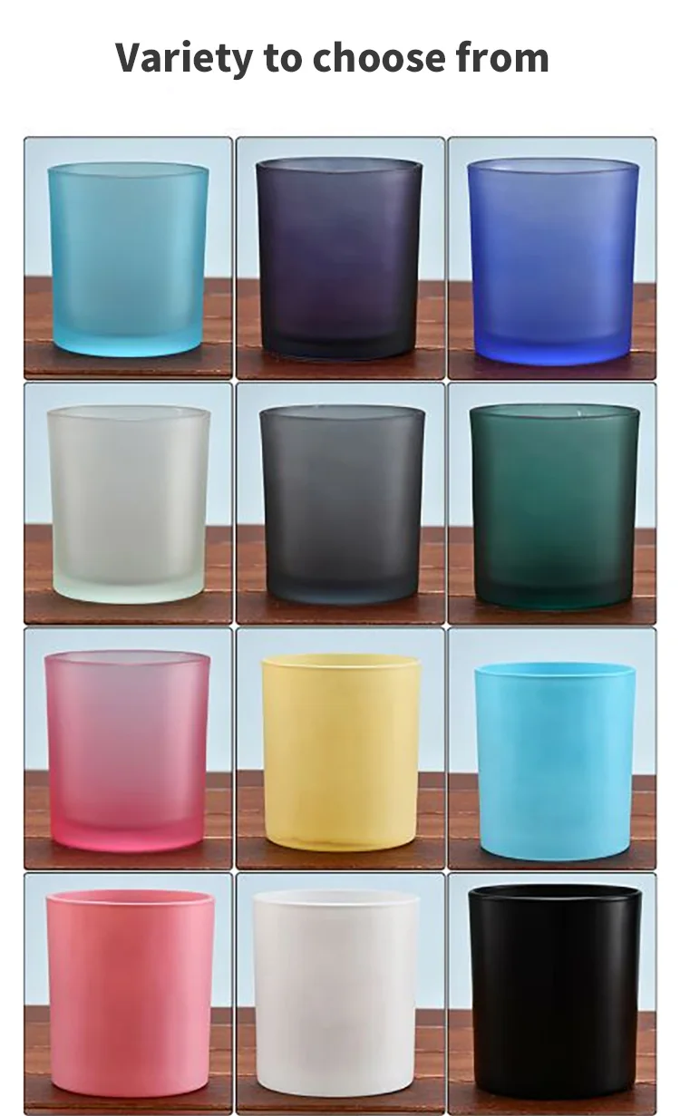 Custom Glass Candle Jars Wooden 12 oz 14 oz Christmas Concrete White Pink Amber Candle Jars For Candle With Lid In Bulk