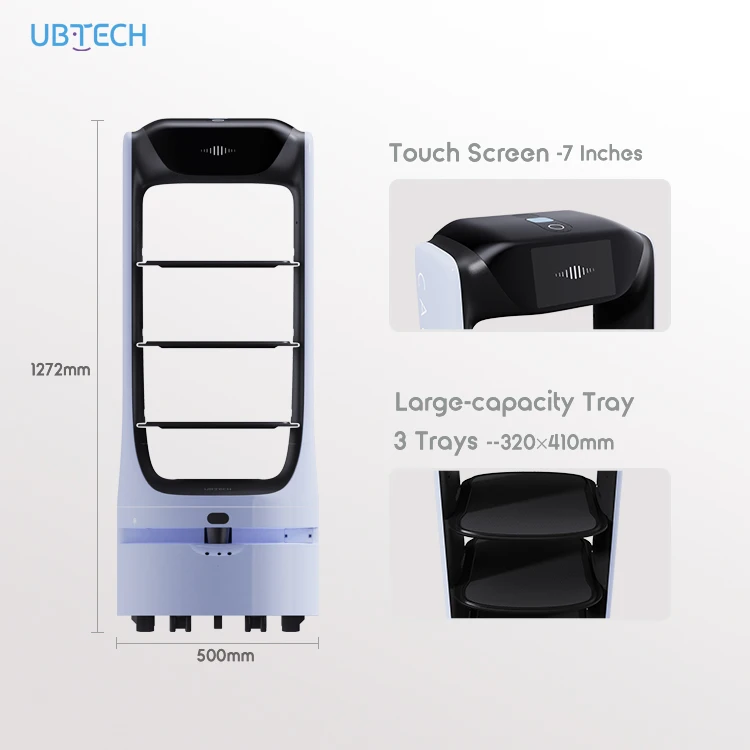Intelligent Food Delivery Service Robots Automatic Navigation Remote Control Food Truck Restaurant And Hotel Use