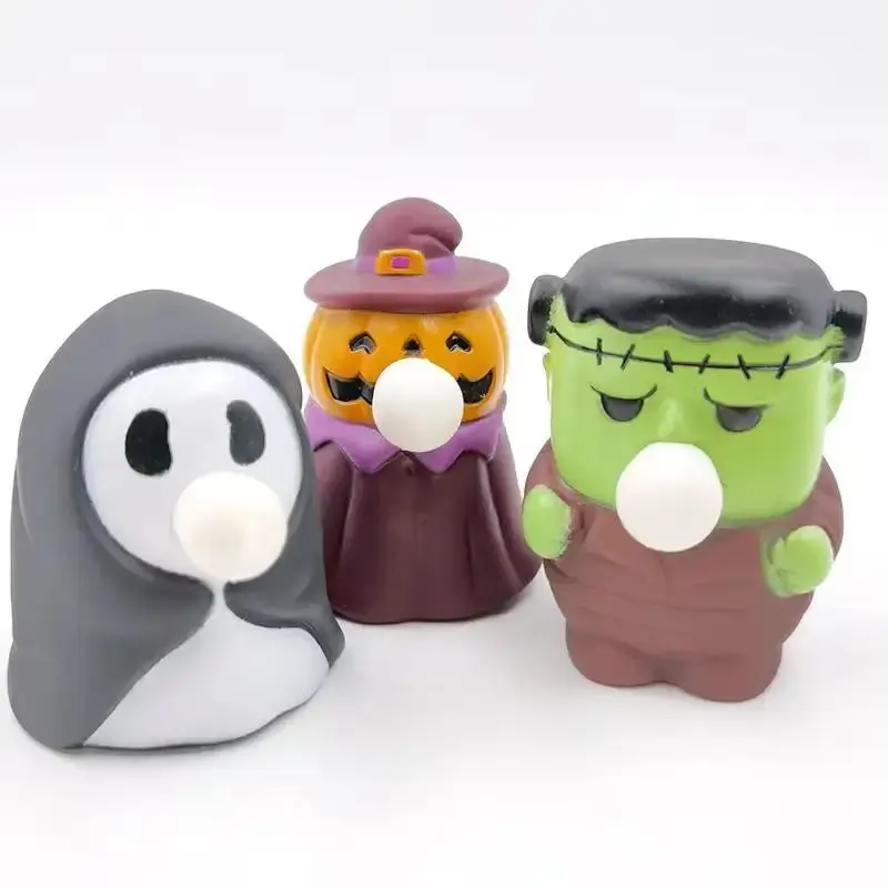Huiye Halloween Anti Stress Relief Toys Blow Bubbles Animals Toys Lovely Halloween Vent Ball Sensory Fidget Toys For Kids Gifts