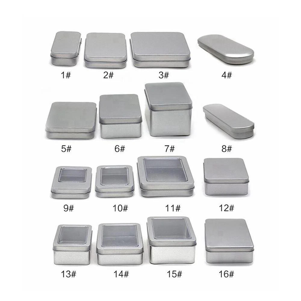 custom tin box printed metal packaging gift window rectangular hinged clear lid round food grade tin cans with lid