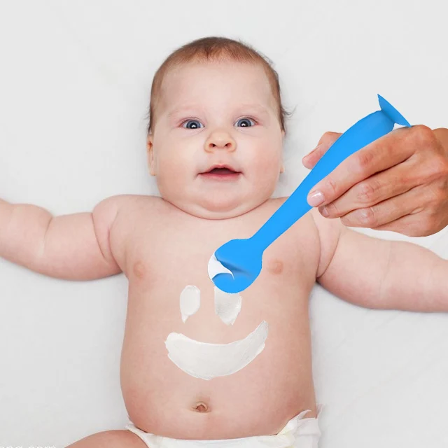 2024 Mini size silicone brush baby bum diaper cream applicator OINTMENT applicator Spatula