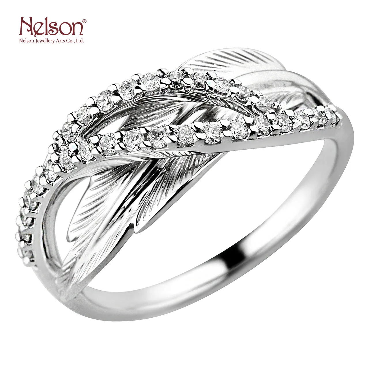 
Zero risk Award Winning Factory Wholesale price no MOQ Antique Birthday Present 18K 750 White Gold Diamond Band Ring For Women 
