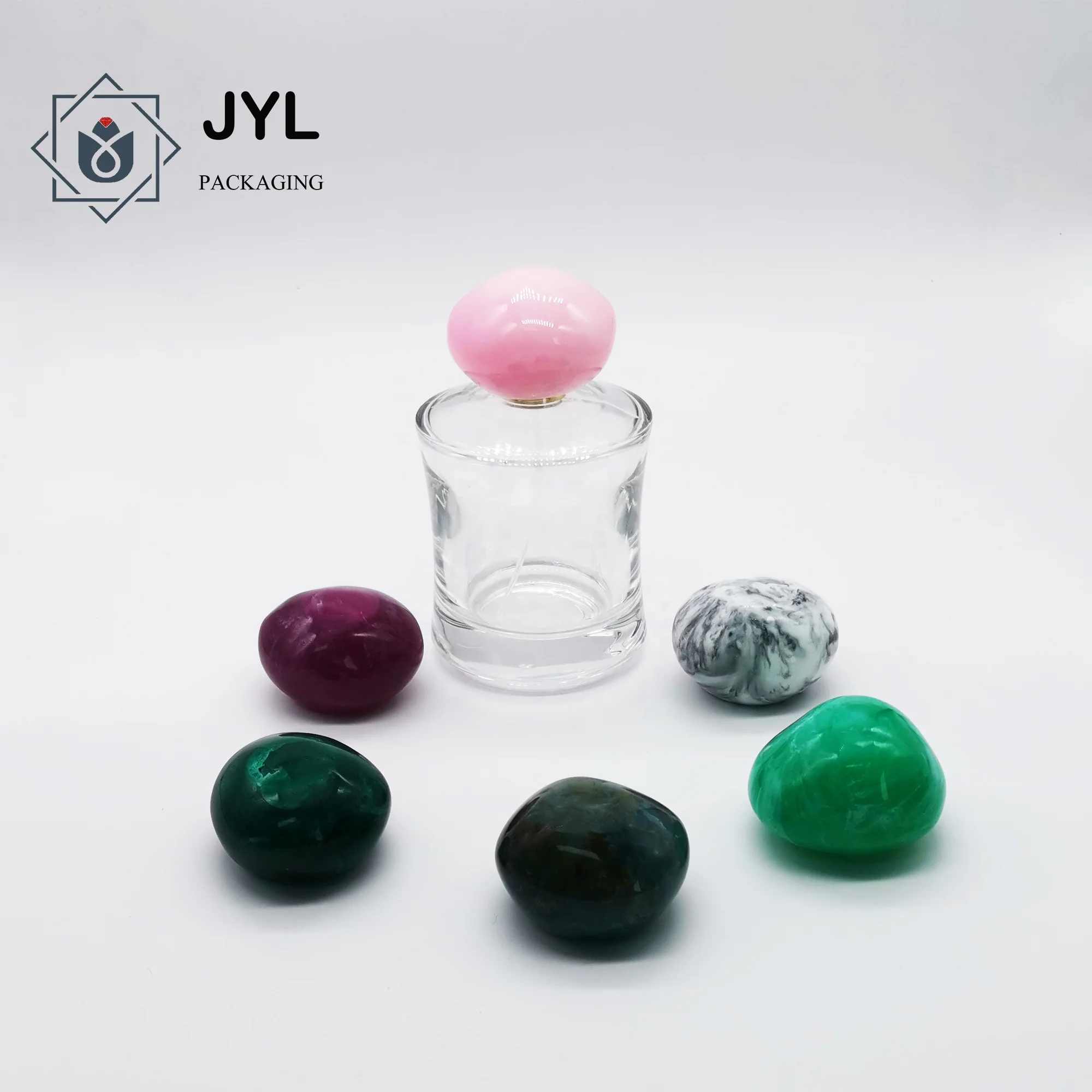 Custom tapa resina ball cover round marble marbled resin perfume cap for perfume bottle