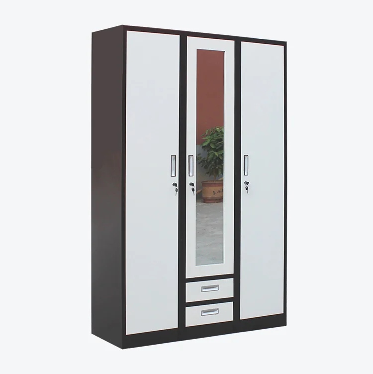 Armario dormitorio blanco Godrej 3 door wardrobe 3 door steel almirah designs with price metal wardrobe locker closet organizer